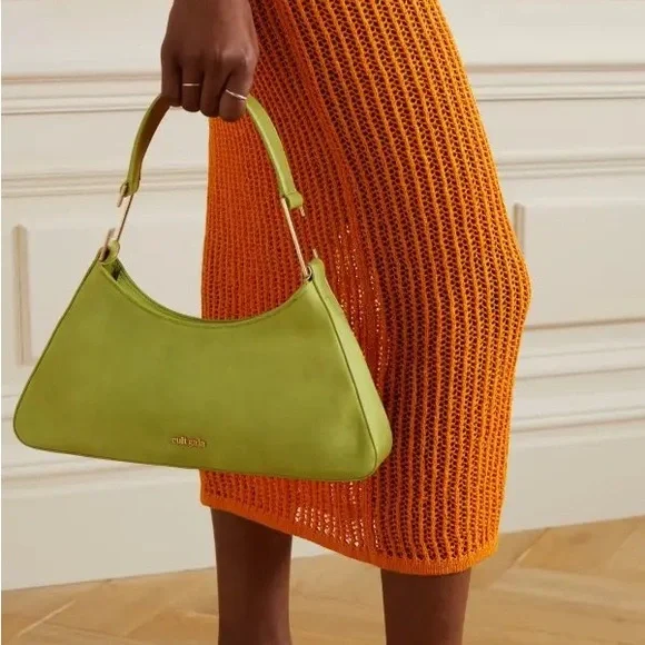 NEW Cult Gaia Aliza Logo Suede Shoulder Bag - Picture 2 of 13